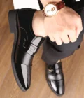 Men Flat / 6CM Heightening Elevator Shoes Business Formal Oxfords Leather Shoes Man British Casual Banquet Wedding Suit Shoes - Image 4