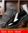 Luxury Men Brogues Patent Leather Elevator Shoes Man Height Increase Insole 8cm/10cm Black Formal Business Wedding Men Shoes New - Image 4