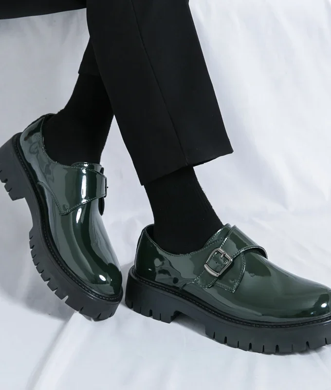 New Fashion Increase Black Casual British Men Leather Shoes Thick Bottom Slip-On Loafers Formal Dress Oxfords Work Wedding Shoe