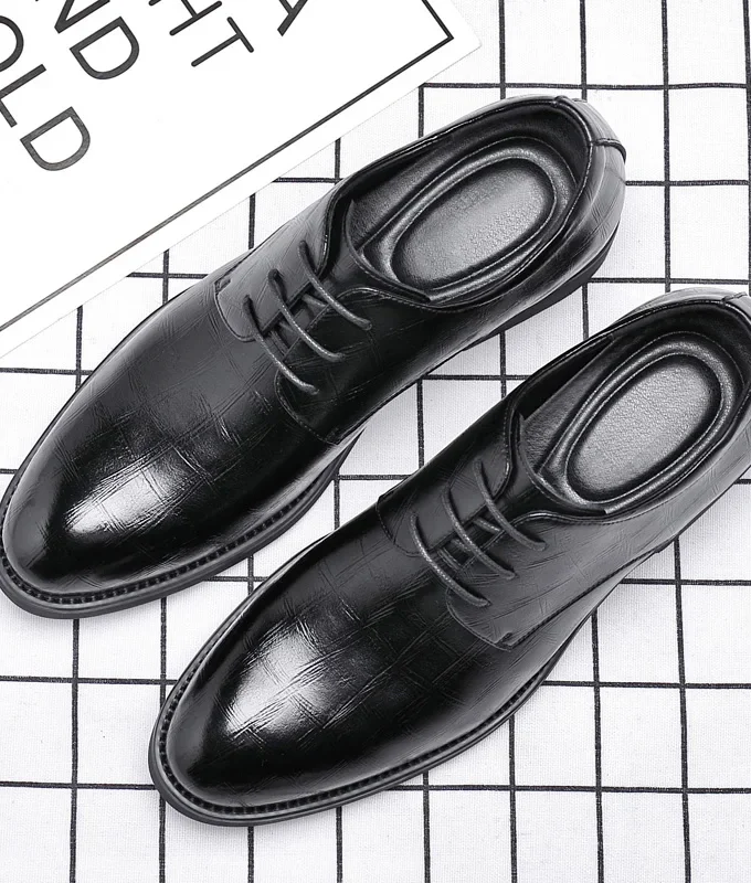 Genuine Leather Thick Soled Men Elevator Shoes 3/6/8 CM Height Increase Lift Men Formal Oxford Shoes for Business Wedding Party