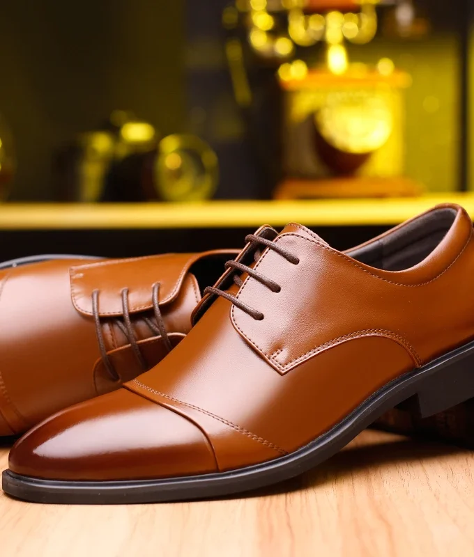 Flat / 6CM Genuine Leather Men Formal Elevator Shoes Wedding Business Height Increase Lift Shoes Invisible Summer Hollow Wedding