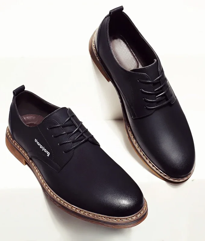 Winter Men Casual Shoes Elevator Shoes Lace Up Black Brown Warm Oxfords for Men Height Increasing Dress Shoes Lift Leather Shoes