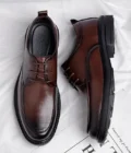 Spring/Summer Men 37-45 Men's Flat/6CM Heightening Elevator Shoes Business Formal Leather Shoes Man British Casual Wedding Suit - Image 4