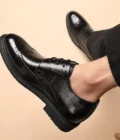Men's Dress Brogues Elevator Shoes Platform Breathable Casual Business Luxury Genuine Leather Heightening Shoes 6 8CM Taller Man - Image 5