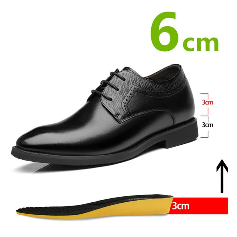 Man Elevator Business Dress Leather Shoes 3/6/8cm Men Formal Shoes Winter/Spring Business Men Oxfords Versatile Wedding Shoes - Image 3