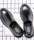 Mens Leather Shoes Height Elevator Shoes For Men Luxury Dress Shoes Slip On Business Comfortable Increase 6-8cm Wedding Shoes - Image 3