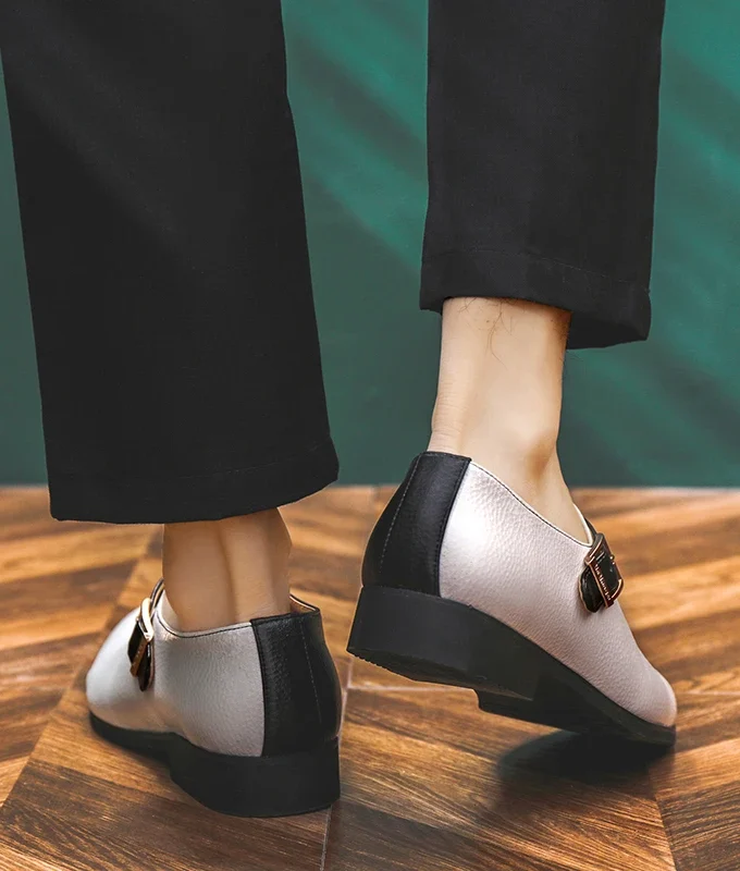 Man Casual Monk Dress Shoes Classic Business Formal Shoes Man Banquet Wedding Shoes Office Men Luxury Quality Leather Shoes