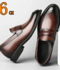 New Luxury Business Men's Cow Leather Shoes Breathable Rubber Sole Invisible Height Increasing Driving Shoes Summer Casual Shoes - Image 2