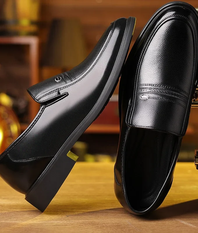 Men Flat/5cm Dress Shoes Formal Leather Elevator Shoes Height Increase Shoes Men's Business Wedding Oxfords Zapatos De Hombre