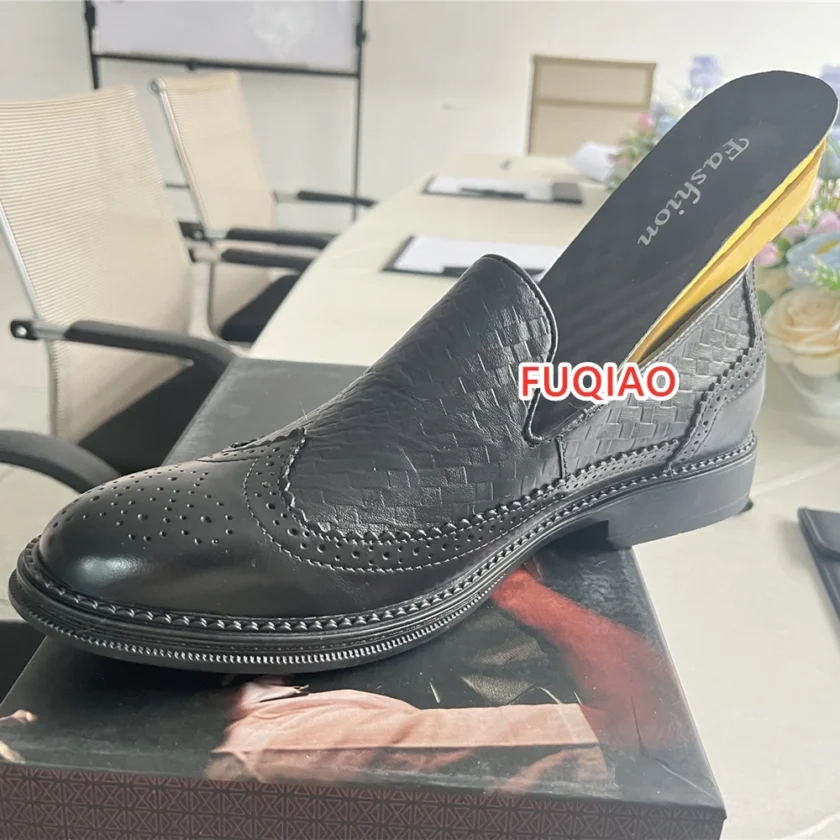 Men Elevator Dress Shoes Formal Office Oxford Wedding Party Matches Suit Zapatos De Hombre Height Increase Genuine Leather Shoes - Image 2