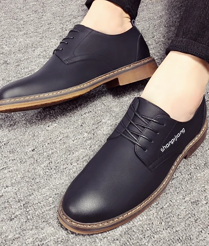 Winter Men Casual Shoes Elevator Shoes Lace Up Black Brown Warm Oxfords for Men Height Increasing Dress Shoes Lift Leather Shoes