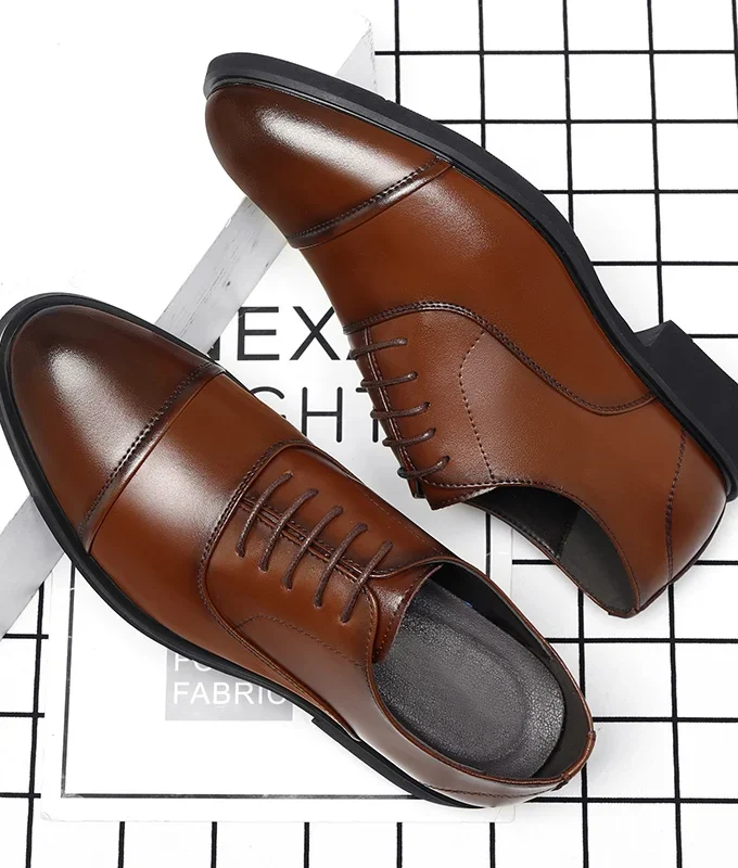 Height Increasing Shoes Men Taller Elevator 6CM Invisible Insole for Daily Men's Heighten Increased Wedding Oxfords Office Male