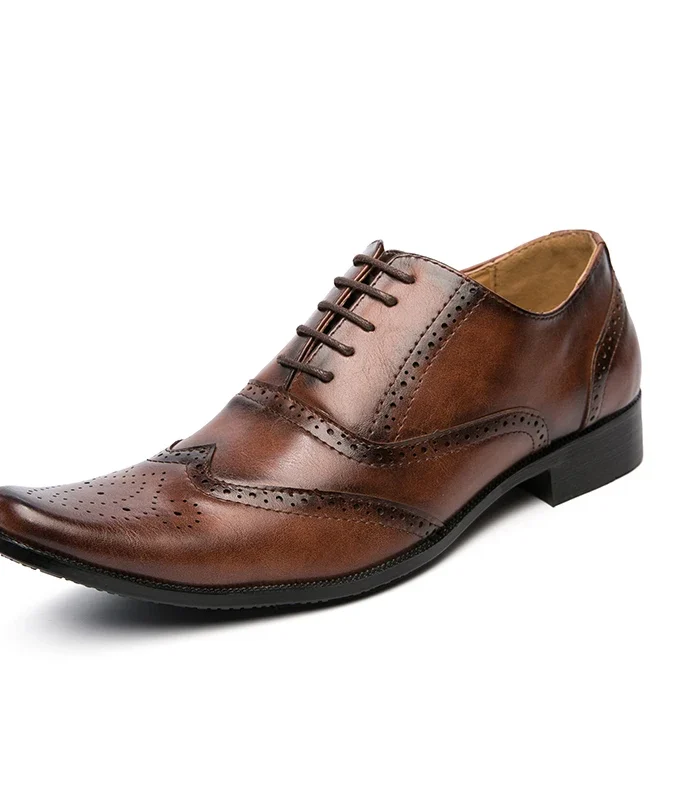 Oxfords Men Shoes Leather Shoes Fashion Business Casual Party Banquet Daily Retro Pointed Toe Carved Lace-up Brogues Dress Shoes