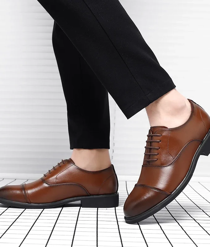 Height Increasing Shoes Men Taller Elevator 6CM Invisible Insole for Daily Men's Heighten Increased Wedding Oxfords Office Male