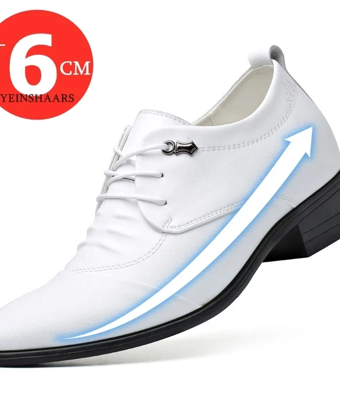 Height Increasing Men Dress Elevator Shoes Increased Mens Business Formal Shoes Fashion Youth Men's Suit Wedding Oxfords