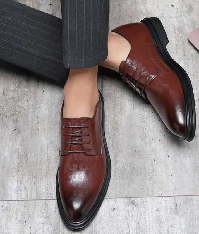 Elevator Shoes Men Dress Shoes 3/6/8 cm Men Formal Shoes Winter/Spring Classic Business Luxury Men Oxfords Footwear Suit Shoes