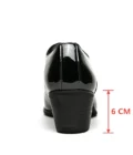 New Dress Leather Shoes Men High Heel 6cm Pointed Toe Brogue Wedding Shoes Height Increase Formal Career Work Jazz Dance Shoes - Image 2