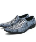 Summer New Leopard Print Men's Shoes Pointed Slip-on High Quality Leather Oxford Shoes Office Dress Shoes Luxury Wedding Shoes - Image 4
