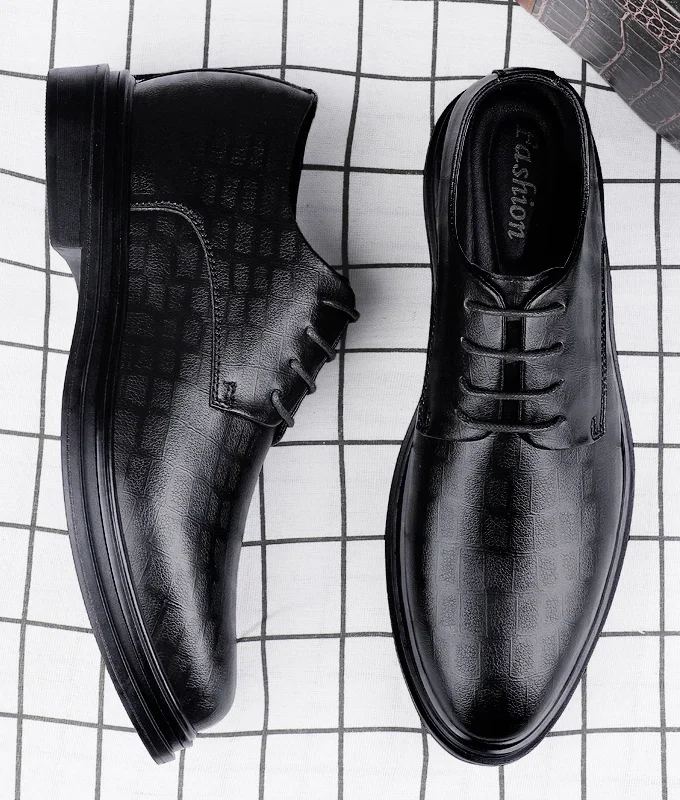 Men Dress Shoes Elevator Shoes Platform Breathable Casual Business Luxury Genuine Leather Soft Heightening Shoes 7CM Taller Male