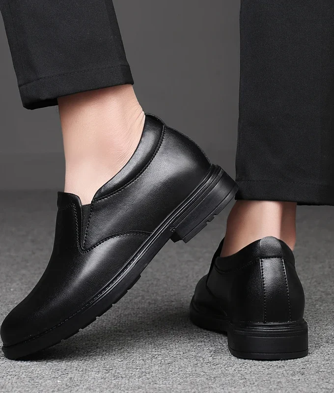 Elevator Loafers Wedding Men Leather Shoes Business British Formal Dress Shoes Height Increase Insole 6CM Lift Plus Size 35-47