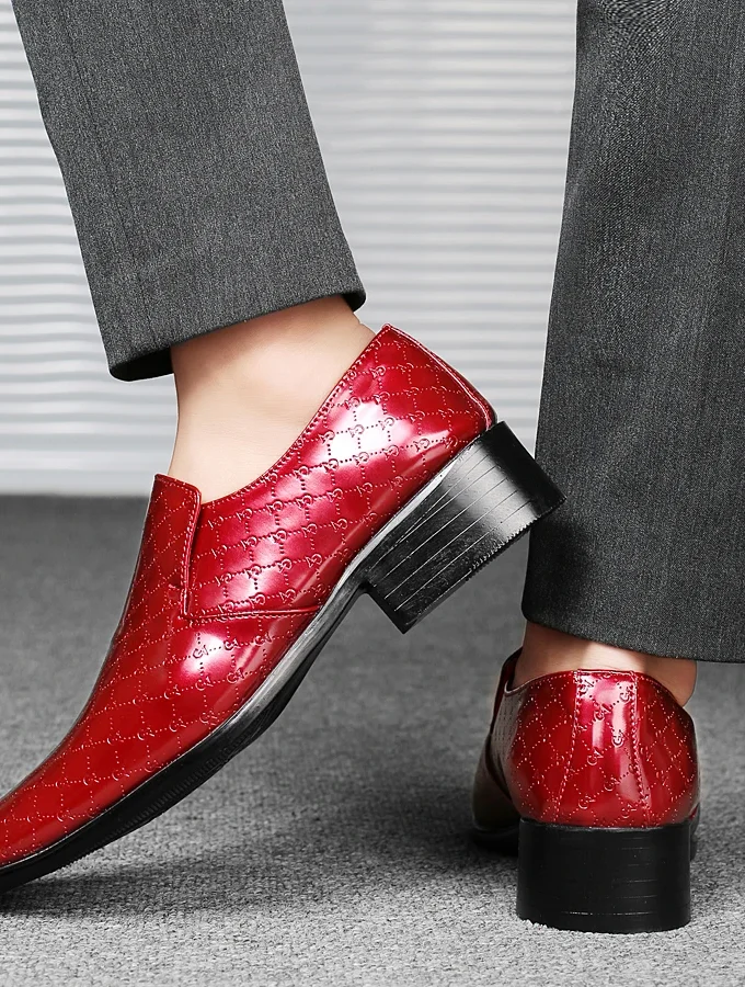 Brand Business Dress Men Shoes Formal Slip On Dress Shoes Men Thick Heel Oxfords High Quality Leather Shoes For Men Lift Loafers