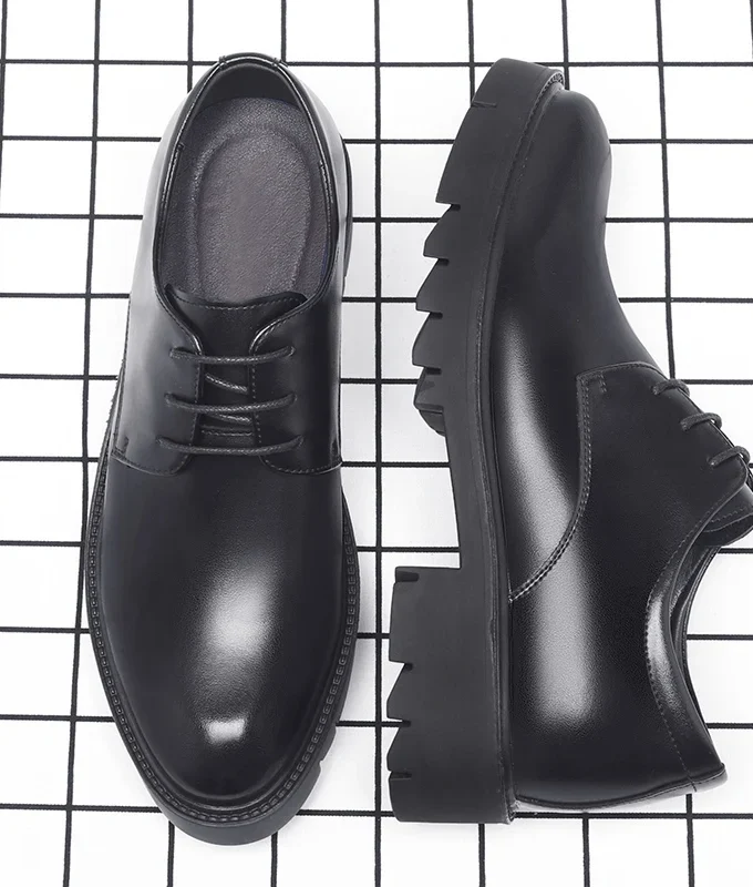 New Men Platform High Heel 4/7/9 CM Height Growth Formal Men Derby Genuine Leather Business Shoe Man Oxford Elevator Dress Shoes