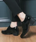 New Dress Leather Shoes Men High Heel 6cm Pointed Toe Brogue Wedding Shoes Height Increase Formal Career Work Jazz Dance Shoes - Image 6