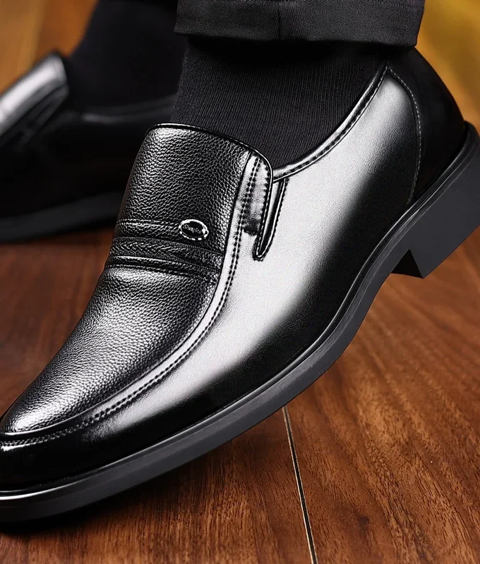 Men Flat/5cm Dress Shoes Formal Leather Elevator Shoes Height Increase Shoes Men's Business Wedding Oxfords Zapatos De Hombre