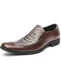 New Microfiber Leather Shoesfor Men Fashion Formal Oxford Shoes Black Brown Pointed Man Office Dress Wedding Party Loafers