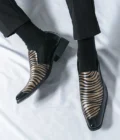 New Microfiber Leather Shoesfor Men Fashion Formal Oxford Shoes Black Brown Pointed Man Office Dress Wedding Party Loafers - Image 5