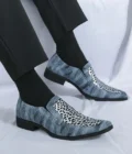 Summer New Leopard Print Men's Shoes Pointed Slip-on High Quality Leather Oxford Shoes Office Dress Shoes Luxury Wedding Shoes - Image 6