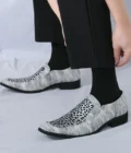 Summer New Leopard Print Men's Shoes Pointed Slip-on High Quality Leather Oxford Shoes Office Dress Shoes Luxury Wedding Shoes - Image 2