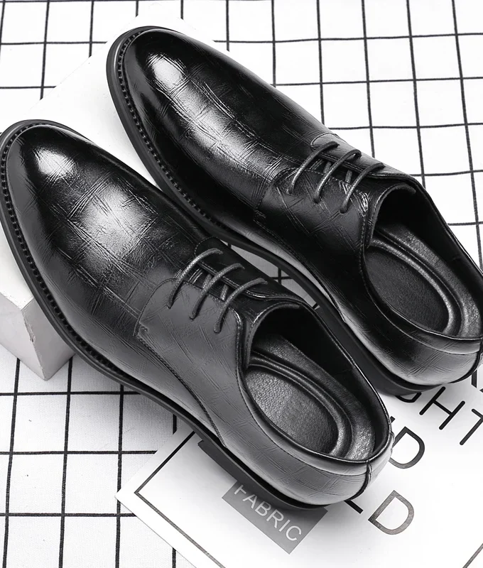 Genuine Leather Thick Soled Men Elevator Shoes 3/6/8 CM Height Increase Lift Men Formal Oxford Shoes for Business Wedding Party