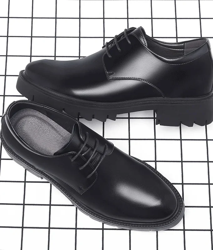 New Men Platform High Heel 4/7/9 CM Height Growth Formal Men Derby Genuine Leather Business Shoe Man Oxford Elevator Dress Shoes