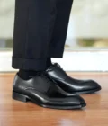Italian Flat Mens Dress Shoes Luxury Genuine Leather Brand Handmade Quality Square Toe Laces Up New Business Party Social Shoes - Image 4