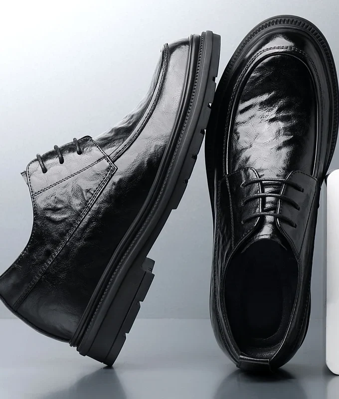 YEINSHAARS 3/6/8 Cm Elevator Men Dress Shoes Height Increase Cow Leather Men Formal Shoes Oxfords Business Men Suit Shoes Taller