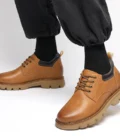 Genuine Leather Platform Work Sneakers Man Elevator Shoes 6/8 CM Height Increase Sports Lift Men Thick Soled Outdoor Boots - Image 3
