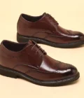 Men's Dress Brogues Elevator Shoes Platform Breathable Casual Business Luxury Genuine Leather Heightening Shoes 6 8CM Taller Man - Image 2