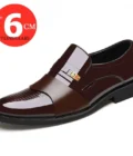 Men Flat / 6CM Heightening Elevator Shoes Business Formal Oxfords Leather Shoes Man British Casual Banquet Wedding Suit Shoes - Image 6