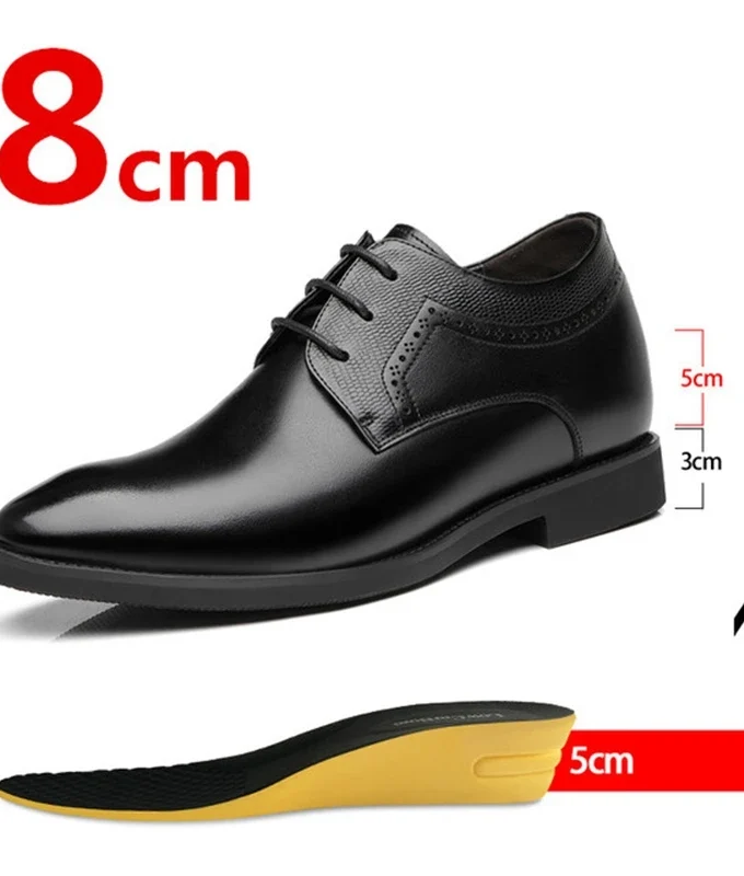 Man Elevator Business Dress Leather Shoes 3/6/8cm Men Formal Shoes Winter/Spring Business Men Oxfords Versatile Wedding Shoes